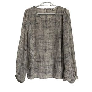 Zac & Rachel Gray Sheer Long Sleeve Women's Top Size M